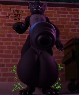 absurd_res anthro balls big_balls big_penis capcom cock_vore dialogue digestion digestion_noises first_person_view flying_wyvern genitals hi_res huge_cock hyper hyper_genitalia hyper_penis male monster_hunter nargacuga penile penis public solo text urethral_bulge villince vore