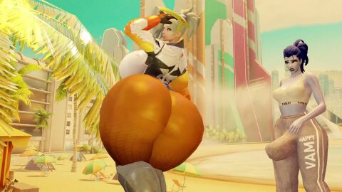 1girl1futa 3d animated bouncing_ass bouncing_breasts female futanari huge_ass huge_bulge mercy overwatch overwatch_2 shaking_ass staring_at_ass tagme tenting throbbing_bulge twerking video virtamate widowmaker