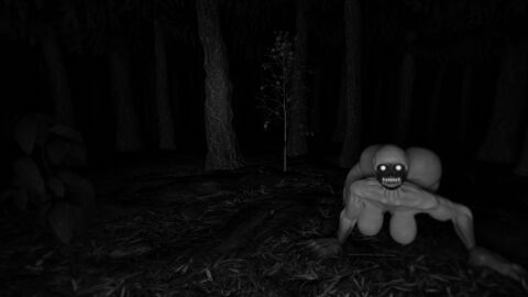 3d 3d_(artwork) big_ass big_breasts blender breasts claws creepypasta darkness female forest horror justyschultz monster nightmare_waifu pale-skinned_female pale_skin teeth the_rake