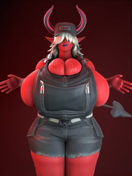 1girls 3d big_breasts breasts bursting_breasts bust busty cap clevage demon demon_girl demon_horns demon_tail desdemona_(fortnite) extrudedsquared fanart female fortnite fortnite:_battle_royale hair_over_eyes horns huge_breasts massive_breasts overalls piercing red_skin self_upload smirk solo spade_tail sweat sweaty tagme tail tattoos thick_thighs video_game_character video_games white_hair wide_hips