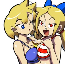 2d 2girls bikini paizuri shantae shantae_and_the_pirate's_curse twitch_(shantae) vinegar_(shantae)