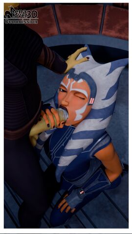 1futa 1girls 3d ahsoka_tano airress3d_(3d-modeller) alien barriss_offee cum cum_in_mouth erection fellatio female futa_on_female futanari green_skin intersex oral oral_sex orange_skin penis renalover3d star_wars togruta