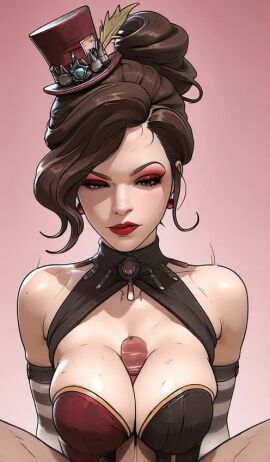 1boy 1girls ai_generated borderlands borderlands_4 bouncing_breasts cleavage cleavage_overflow fast_thrusts female hands-free hands_behind_back huge_breasts huge_cock mad_moxxi male male/female paizuri paizuri_lead_by_male paizuri_under_clothes paralap tagme tight_fit video