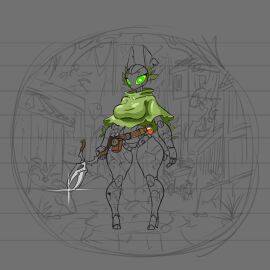 android arsfromnowhere_(artist) big_breasts breasts breasts_bigger_than_head curvy female gigantic_breasts huge_breasts monster_girl robot robot_girl robot_humanoid sketch thick wide_hips