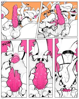 2024 absurd_res anal anal_sex animal_genitalia animal_penis anthro anthro_on_feral anthro_penetrated anus ass assisted_sex big_penis biped bodily_fluids claws clothing collar comic crown digital_media_(artwork) erection eyeless feral feral_penetrating feral_penetrating_anthro finger_claws genital_fluids genitals group hand_on_ass hand_on_butt headgear hi_res knot larger_feral larger_male male medial_ring monster nsfuwu4 penetration penile penile_penetration penis penis_in_ass precum puffy_anus sex shark_teeth sharp_teeth sheath size_difference smaller_anthro smaller_male smaller_penetrated sweat sweaty_ass sweaty_butt teeth thong toe_claws trio underwear