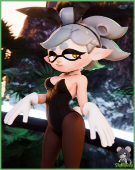 bunny_ears bunnysuit gray_hair marie_(splatoon) monster_girl nintendo slymyguy splatoon tagme
