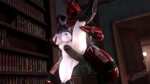 1boy 1boy1girl 1girls 3d 3d_(artwork) alien alien_girl big_ass big_balls big_breasts big_penis erection geth grabbing_from_behind grabbing_leg holding_leg huge_ass huge_breasts huge_cock leg_up library mask masked masked_female mass_effect mass_effect_2 mass_effect_3 moan moaning moaning_in_pleasure moans nipples pussy pussy_lips quarian redraven52 robot_penis rubbing rubbing_penis rubbing_penis_on_pussy rubbing_pussy sound standing standing_masturbation standing_on_one_leg standing_sex tagme touching_breast video video_games white_skin