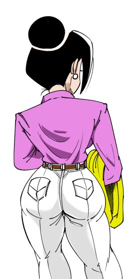 2d ass ass_focus big_ass black_hair chichi chichi_(bulma's_party) dragon_ball dragon_ball_z female female_focus female_only full_color fully_clothed funsexydragonball milf no_penetration solo solo_female tied_hair