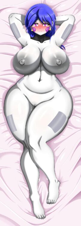 1girls areolae ballora ballora_(fnafsl) ballora_(fnia) barefoot bed bed_sheet big_breasts bladgf blue_hair blush blushing_at_viewer breasts clara_afton completely_nude curvy_figure dakimakura exposed_breasts exposed_pussy female female_only five_nights_at_freddy's five_nights_at_freddy's:_sister_location five_nights_in_anime front_view full_body full_frontal_nudity hair_down hourglass_figure large_breasts long_hair looking_at_viewer mrs_afton naked naked_female nipples nude nude_female purple_eyes pussy smile solo solo_female voluptuous