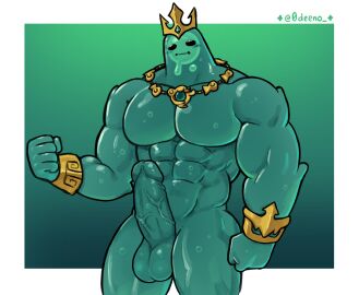 0deeno 1boy 2024 abs balls big_muscles blue_balls blue_body blue_glans blue_penis blush epic_games erection fortnite front_view genitals glans glistening glistening_balls glistening_body glistening_genitalia glistening_glans glistening_penis goo_creature goo_humanoid hi_res huge_muscles humanoid humanoid_genitalia humanoid_penis male male_only mostly_nude muscles muscular muscular_humanoid muscular_male non-human_only pecs penis poseidon_(fortnite) rippley_(fortnite) simple_background solo standing toony_face vein veiny_penis