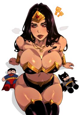 1girls beauty_mark big_breasts black_hair brainwashed brainwashing breasts camtheartguy cleavage corrupted corruption dc dc_comics enemy_conversion female full_lips hourglass_figure human hypnosis hypnotic_eyes hypnotized light-skinned_female light_skin looking_away looking_away_from_viewer mature_female mind_break mind_control mindbreak mole_on_breast mole_under_eye mole_under_mouth personality_change red_eyes sitting slim_waist solo solo_female superhero_costume superheroine thick_lips thick_thighs thigh_highs thighhighs thighs veiny_breasts wide_hips wonder_woman