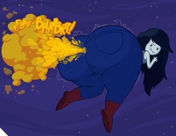 1girls adventure_time ass big_ass big_butt black_hair blue_skin brap cartoon_network enormous_butt fangs fard fart fart_cloud fart_fetish farting farts fat_ass fat_butt female female_only fetish fully_clothed gassy huge_ass huge_butt jeans looking_back marceline smelly_farts solo sorollos stinky_fart text thick_ass thick_butt tight_jeans vampire warner_brothers