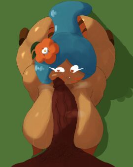 1boy adawndraws big_breasts big_penis breasts cookie_run dark-skinned_male dark_skin female huge_breasts male penis tiger_lily_cookie