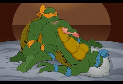 2_toes 3_fingers anal animated anthro anthro_only anus ass ass_up bed brother brother_(lore) brothers_(lore) clenched_teeth closed_eyes digital_media_(artwork) duo erection feet fingers flexible furniture gay genitals hand_on_penis hi_res incest incest_(lore) kneeling leonardo leonardo_(tmnt) male male/male masturbation michelangelo michelangelo_(tmnt) mishajeans on_bed oral penile penile_masturbation penis pillow reptile rimming rimming_male scalie sex shell short_playtime sibling_(lore) simple_background soles spread_legs spreading teenage_mutant_ninja_turtles teeth tmnt_1987 toes tongue tongue_out turtle