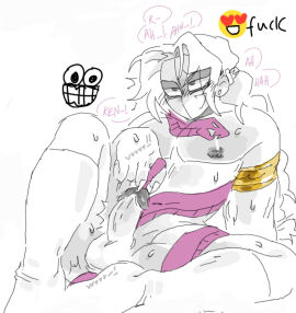 1boy balls bara big_balls blush capcom foreskin limited_palette male male_only mask masked masked_male moaning moaning_in_pleasure mothwithapencil penis retracted_foreskin ryuken420 snake_tattoo sounding stockings street_fighter tattoo thick_penis uncircumcised vega_(street_fighter) yaoi