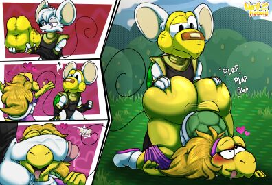 2024 3_toes 4_fingers 4_panel_comic ambiguous_penetration anthro armwear ass backpack balls bare_shoulders bedroom_eyes bent_over big_ass big_balls big_butt big_penis biped black_armwear black_bodysuit black_clothing black_elbow_gloves black_gloves black_handwear black_legwear black_nose black_skinsuit black_stockings blonde_hair blush bodily_fluids bodysuit bottomwear bottomwear_down breasts buckteeth butt_squish cant_see_the_haters cheek_tuft clothed clothed_sex clothing cloud collar colored comic cosplay costume cuff_(restraint) detailed_background digital_drawing_(artwork) digital_media_(artwork) doggy_style dripping duo ear_tuft elbow_gloves embroidered_clothing embroidery erection eyebrows eyelashes facial_tuft feet female female_penetrated fingerless_gloves fingers footwear from_behind_position fur genital_fluids genitals glans gloves gold_(metal) gold_accessory gold_jewelry golden_accessories grass_field green_koopa_troopa green_shell hair half-closed_eyes hand_on_ass hand_on_butt handwear handwritten_text heart_symbol hi_res huge_ass huge_butt huge_cock humanoid_genitalia humanoid_penis jewelry knee_highs knee_socks kneeling koopa koopa_shell koopa_troopa koopie_koo koops legwear long_hair long_tail looking_at_another looking_pleasured lying male male/female male_anthro male_penetrating male_penetrating_female mammal marigold_(ner0_kobold) mario_(series) mario_bros mascot_costume mask metal metal_collar metal_cuffs monotone_body monotone_fur motion_lines mouse mouse_ears mouse_tail murid murine narrowed_eyes natural_eyeshadow ner0_kobold nintendo obscured on_front on_grass on_ground onomatopoeia open_mouth outside outside_sex pants pants_down paper_mario paper_mario:_the_thousand_year_door partially_clothed pattern_background penetration penile penile_penetration penis penis_covering_eyes penis_on_face penis_over_eyes pink_bottomwear pink_clothing pink_glans pink_shirt pink_topwear precum precum_drip pupils purple_eyes reptile restraints rodent saliva saliva_drip saliva_on_tongue scalie seductive sex shaded shell shirt shoes short_tail shorts shorts_down shoulder_pads signature simple_background skin_tight_clothes skin_tight_suit skinsuit smile socks sound_effects speech_bubble squish standing standing_doggystyle stockings tail tail_motion tailwag teeth text these_aren't_my_glasses thick_thighs tight_clothing toes tongue tongue_out topwear tricked tuft turtle turtle_shell vein veiny_penis watermark white_body white_clothing white_footwear white_fur white_hair white_pupils white_shoes