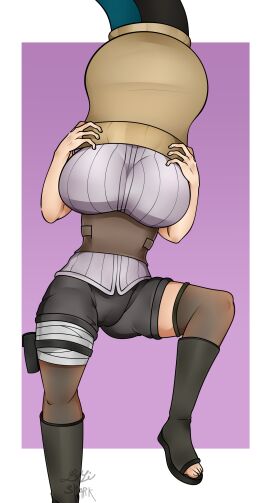 big_boobs big_breasts breasts cell_junior dragon_ball_z female female_prey hyuuga_hinata hyuuga_hinata_(naruto:_the_last) large_breasts naruto naruto_shippuden pumping pumping_tail struggling struggling_prey struggling_to_get_out tail tail_vore vore