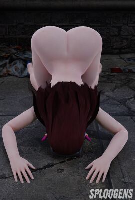 1girls 3d 3d_(artwork) ass ass_up big_ass breasts busty d.va female on_knee on_knees overwatch overwatch_2 solo solo_female solo_focus sploogens