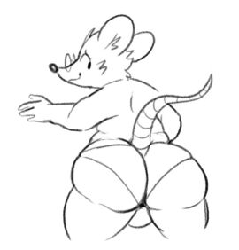 ass bulge bulge_through_clothing fat fat_ass fat_male geronimo_stilton geronimo_stilton_(series) male mouse mouse_ears mouse_tail presenting_ass presenting_hindquarters punkitt wolfgirl9million
