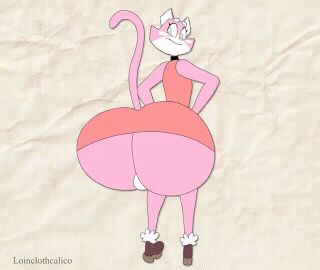 1girls animated anthro ass ass_focus back_view bouncing_ass cat_ears cat_tail choker dress feline female gigantic_ass green_eyes huge_ass looking_at_viewer massive_ass panties pink_fur rear_view shima_luan solo super_planet_dolan tail vimhomeless wide_hips