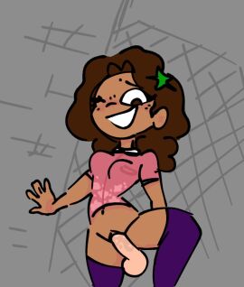 1girls aged_up big_head brown_body brown_eyes brown_hair brown_skin cassie_(fnaf) cute dark-skinned_female dark_skin female five_nights_at_freddy's five_nights_at_freddy's:_security_breach fnaf legs_up male no_panties penetration penis penis_in_pussy pussy pussy_fucking sex stalker8018 straight thighs vaginal_penetration
