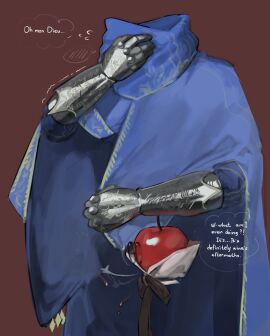 2023 a_knight_(reverse:1999) apple apple_(reverse:1999) blowjob bow bowtie cloak drunk full_body fully_clothed gay gay_male glasses implied_oral invisible_male invisible_penis knight kogito licking licking_penis male metal_gloves oral oral_sex penis questionable_anatomy reverse:1999 saliva spilled_drink tagme wine wine_glass yaoi