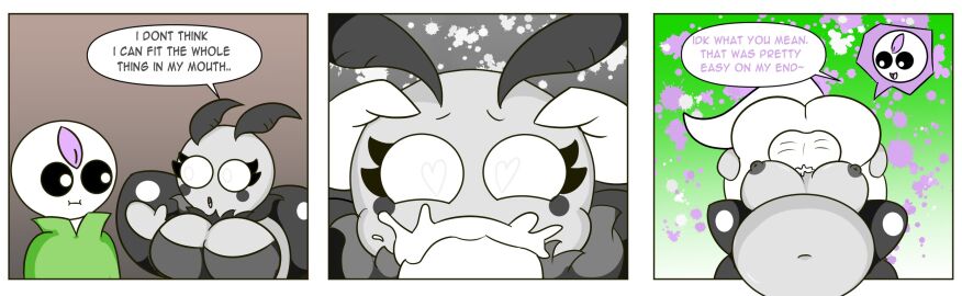 blowjob cumflation face_fucking ghost heart-shaped_pupils inflation itisspermo knightofburgers moth mothie_(itisspermo) original spermo_(itisspermo)