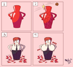 breast_expansion breast_growth breast_growth_(enlargement) breasts cartoony chainsaw_man female jar makima_(chainsaw_man) tagme themarart transformation vase what