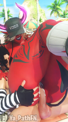 3d ass bangs bangs_over_eyes big_ass big_breasts big_butt big_penis breasts couple curvy curvy_female cute_male dark_hair demon demon_girl demon_horns desdemona_(fortnite) female fortnite love male messy_hair muscular penis ponytail_male red_eyes red_skin sex thick_ass thick_legs thick_penis thick_thighs twitter twitter_username white_hair ya_path yoshida_(ya_path)