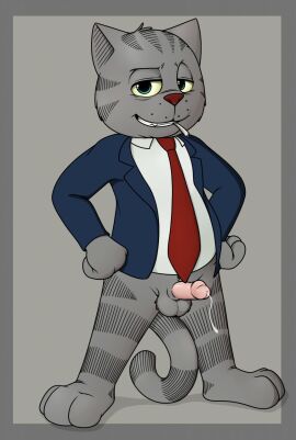 anthro, bottomless, circumcised, clothed, clothing, drugs, feline, fritz th...
