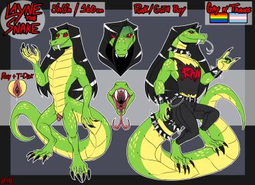 2023 4_toes 5_fingers accessory alternative_fashion animal_genitalia anthro artist_name barefoot belt belt_chain black_belt black_bottomwear black_bracelet black_claws black_clothing black_collar black_eyebrows black_hair black_pants black_shirt black_tailband black_tank_top black_topwear bodily_fluids bottomwear bracelet chains character_name claws cloaca cloaca_juice cloacal_penis clothed clothed/nude clothed_anthro clothed_male clothing collar devil_horns_(gesture) digital_media_(artwork) english_text eye_through_hair eyebrows fangs feet finger_claws fingers forked_tongue furgonomics furrowed_brow genital_fluids genitals gesture glottis goth green_body green_scales green_tail hair hand_gesture hi_res jerichoe jewelry layne_(jerichoe) lgbt_pride long_hair long_tail looking_at_viewer male male_anthro markings model_sheet multicolored_body multicolored_scales nude nude_anthro nude_male number open_mouth open_smile pants penis pink_cloaca pink_tongue pride_colors punk rainbow_flag rainbow_pride_colors rainbow_pride_flag rainbow_symbol red_eyes reptile scales scalie shirt simple_background smile smiling_at_viewer snake solo spiked_belt spiked_bracelet spiked_collar spiked_tailband spikes spots spotted_body spotted_scales standing stated_height stated_homosexuality stated_sexuality tail tail_accessory tailband tank_top teeth text text_on_clothing text_on_shirt text_on_tank_top text_on_topwear toe_claws toes tongue tongue_out topwear torn_tank_top transgender_pride_colors translucent translucent_hair two-tone_body two-tone_scales two-tone_tail yellow_body yellow_scales yellow_spots yellow_tail