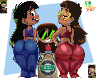 3girls ass ass_focus ass_grab ass_shake ass_up back bean_smile before_sex big_ass big_ass_(female) big_legs black-haired_female black_hair blue blue_pants blush blush_lines blushing_at_viewer boots brown_body brown_eyes brown_hair brown_skin cement cemento_sol clothed clothes clothing dumbbell earrings edit español exercise eyes family fat_ass fat_butt fat_hips fat_legs female female/female female_focus female_human female_only glasses glasses_on_head gym gym_clothes gym_pants gym_uniform happy happy_female hips hips_grab hips_up huge_ass huge_hips huge_legs human innuendo la_tiapat leggings little_girl long_hair looking_at_viewer looking_back looking_back_at_viewer looking_down milf milftoon mommy mother_and_son multiple_females multiple_girls nervous nervous_expression nervous_female nervous_smile nervous_sweat panties perurn peruvian_female protegiendo_el_futuro_de_sol protegiendo_los_sueños_de_sol red red_pants sensual smile smiling_at_viewer sol_segura soon spanish_text sweat sweatdrop sweating teeth thick thick_ass thick_legs thick_thighs thighs trio vicky_segura white_background