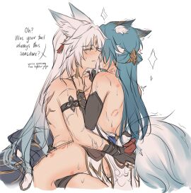 1futa 1girls bite bite_mark bite_marks clothed clothed_sex clothing feixiao_(honkai:_star_rail) female fox fox_ears fox_girl fox_tail futanari honkai:_star_rail honkai_(series) hoyoverse implied_futa implied_penetration intersex larger_female scars scars_all_over scratch scratch_marks scratches scratching smaller_female stripping taller_female yukong_(honkai:_star_rail) yurenn yuri