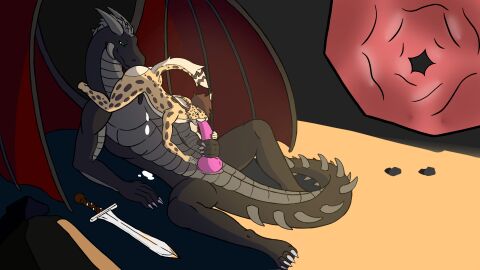 anal animal_genitalia animated anthro anus bodily_fluids cave cum cum_drip dragon dripping duo ejaculation felid feline fellatio feral genital_fluids genitals handjob hi_res inside internal male male/male mammal mythological_creature mythological_scalie mythology narrowed_eyes oral orgasm penile penis rawaf rear_view rimming scalie serval sex smile sun tail terens