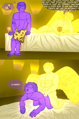 2boys anal anal_sex angel catholic christianity crossover deity demon devil dialogue dionysus dionysus_(osp) doggy_style european_mythology gay gay_sex god greek_mythology horns iwtbat_(artist) lucifer lucifer_(osp) male male_only mythology overly_sarcastic_productions paradise_lost_(john_milton) public_domain religion satan tagme