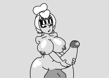 1futa1girl big_ass big_balls big_cock big_penis black_and_grey black_and_white brawl_stars charlie_(brawl_stars) cum cum_in_ass cum_in_breasts cum_in_pussy fapping futanari gif jelly_bread juju_(brawl_stars) masturbation sound sound_effects supercell tagme video white_hair