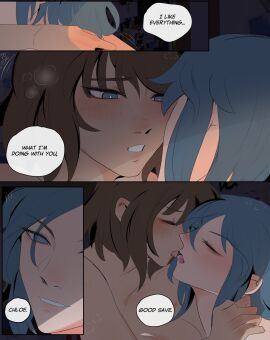 2girls canon_couple chloe_price comic female female_only lesbian_sex life_is_strange light-skinned_female light_skin max_caulfield multiple_females multiple_girls softcore straddling tenderness xe2las_707 yuri