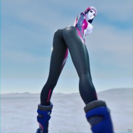 artist ass ass_focus beanie bent_over biathlon_widowmaker breasts clothed frutplzz legs looking_back overwatch overwatch_2 pinup snow tits_out widowmaker winter