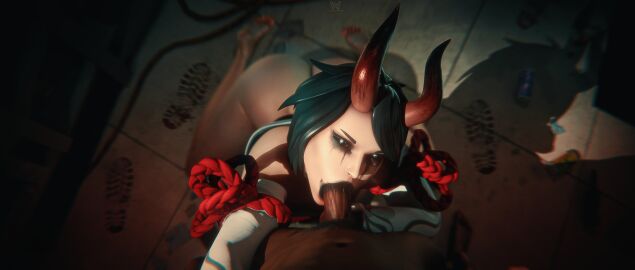 1boy 1girls 2024 3d armwear ass balls black_eyes black_hair black_lipstick blender blowjob clothed clothing completely_nude dark-skinned_male dark_skin demon demon_girl demon_horns devil devil_horns duo epic_games erect_penis erection fellatio_gesture female female_focus fortnite fortnite:_battle_royale hi_res highres horns horny horny_female interracial light-skinned_female light_skin lipstick looking_at_partner looking_at_viewer male male/female male_pov night_rose nude nude_female nude_male on_knees oral oral_penetration oral_sex partially_clothed penis pov pov_eye_contact seductive seductive_eyes seductive_look seductive_mouth shadow standing sucking sucking_penis tease teasing watermark wicc26