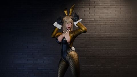 3d alternate_hairstyle bandai_namco blonde blonde_hair bunny_ears bunny_girl bunnysuit circlet crown elden_ring female fishnet_legwear fishnets fromsoftware gloves hair_over_one_eye jewelry leotard light-skinned_female light_skin looking_at_viewer necklace queen_marika_the_eternal queen_of_spades very_long_hair woudlwonker819