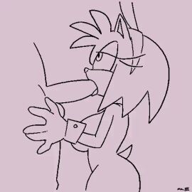 1boy 1girls 2d 2d_animation amy_rose animated animated_gif anthro ass bedroom_eyes big_ass big_breasts blowjob breasts deep_blowjob eye_contact fellatio female female_focus genitals gif gloves head_tilt long_eyelashes male male/female mkiiisystem oral oral_penetration oral_sex penetration penile penis penis_in_mouth sega sex sonic_(series) sonic_the_hedgehog_(series) thick_ass thick_thighs tongue tongue_out tongue_out_blowjob