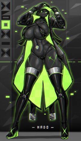 1girls 2020s 2024 2d 2d_(artwork) ass_visible_through_thighs baseball_cap big_breasts big_thighs bikini black_panties breasts cleavage female female_focus female_only fit fit_female gloves glowing green_eyes hat hi_res high_heels highres hips hourglass_figure jacket large_breasts large_thighs midriff navel neon neon_light nipple_bulge panties robot robot_girl shiny_skin skindentation solo solo_female solo_focus thick_thighs thighs toned toned_female underboob voluptuous wide_hips xbox_game_studios xbox_series_x xbox_series_x-tan zzzhodazzz