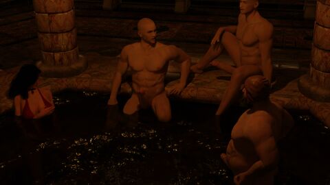 1girls 3boys 3d areola areolae ass athletic athletic_female athletic_male balls bare_arms bath bathing big_balls big_breasts big_penis black_eyelashes black_hair bodybuilder breasts breasts_focus casual casual_exposure cd_projekt_red child_bearing_hips choker curvaceous curvaceous_body curvaceous_figure curvy curvy_body curvy_female curvy_figure fat fat_ass fat_male female female_focus femele fingernails fit fit_female genitals indoors light-skinned_female light-skinned_male light_skin lips male mature mature_female nail_polish navel nipples painted_nails parted_lips penis phillip_strenger purple_eyes red_swimsuit swimsuit the_witcher the_witcher_(series) the_witcher_3:_wild_hunt thick_thighs thighs toned toned_stomach ugly_bastard voluptuous_female wet white_body white_skin wide_hips yennefer