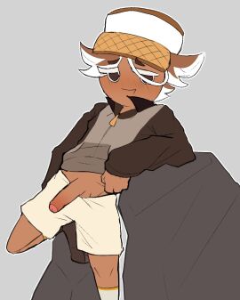 1boy aroused cookie_run erect_penis male male_focus male_only penis penis_out_of_pants smore_cookie solo solo_focus solo_male what