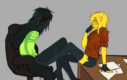 1x1x1x1 1x1x1x1_(forsaken) 2boys 2d 2d_(artwork) 2d_artwork 2male 2men black_body black_fingerless_gloves black_hair black_kneesocks black_limbs black_long_hair black_skin black_stockings black_thigh_highs black_thighhighs blush blushing_at_partner boys boys_love boys_only brown_sclera brown_teeth clothed clothed_footjob clothed_male color colored digital digital_art digital_artwork_(media) digital_drawing digital_drawing_(artwork) digital_media digital_media_(artwork) digital_painting digital_painting_(artwork) elliot_(forsaken) elliot_(work_at_a_pizza_place) finger_to_mouth fingerless_gloves foreplay foreplaying forsaken_(roblox) gay gay_domination gay_footjob gay_male gdz green_torso in_office kneehigh_socks kneehighs kneehighs_on_male kneesock_on_male kneesocks long_black_hair long_hair long_yellow_hair looking_at_partner male male/male male_only men_love_men men_only no_background no_background_version out_of_character red_shirt roblox roblox_game robloxian simple_background simple_background_version sitting_in_chair sitting_on_chair sitting_on_table stockings stockings_on_male stockings_thigh_highs thigh_highs thighhighs video_game video_game_character video_game_franchise video_games visible_ribcage yellow_fur yellow_hair yellow_long_hair yellow_skin