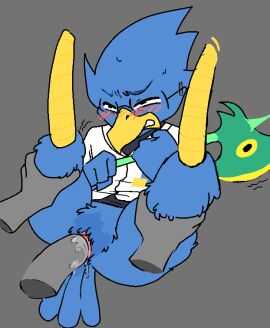 anthropomorphic berdly bird cuntboy deltarune intersex male strilalonder tagme unseen_male_face