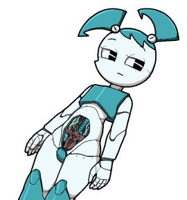 1girls black_eyes casual embedded_penetrable_sex_toy female female_only gynoid internal_view jenny_wakeman joints looking_to_the_side metallic_body my_life_as_a_teenage_robot neutral_expression nickelodeon no_humans non-human organs pseudo_hair pussy robot robot_girl robot_humanoid spinal_cord spine tagme teenage_female teenager uterus vagina x-ray