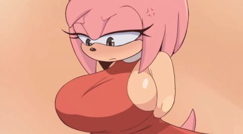 2d_(artwork) amy_rose animated annoyed annoyed_expression anthro big_ass big_breasts female hedgehog hereapathy jiggling_breasts navel nipples panties shortstack sonic_(series) tail thick_thighs topless undressing