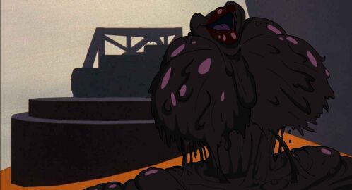 big_breasts bouncing_breasts breasts brown_slime female ferngully goo goo_creature goo_girl hexxus huge_breasts large_breasts rule_63 screenshot_edit slime slime_(substance) slime_girl slime_monster smile thick_lips