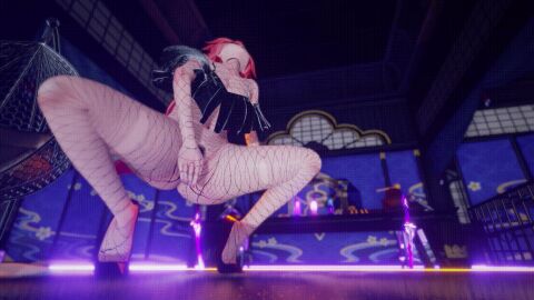 1girls animated female female_only genshin_impact masturbation orgasm pussy pussy_juice squatting yae_miko yerrrg